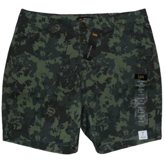 LEE Chino Shorts Walking Summer Green Floral Camo Camouflage Sizes 6 14 - Picture 6 of 9